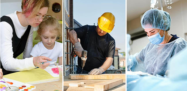 Personer som arbetar med olika saker