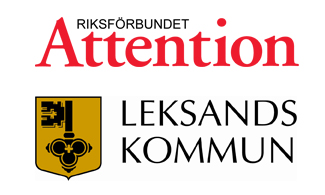 Bild på Attentions logga högst upp och längst ner bild på Leksands kommun logga