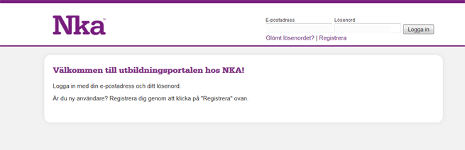 Registrering webbutbildning