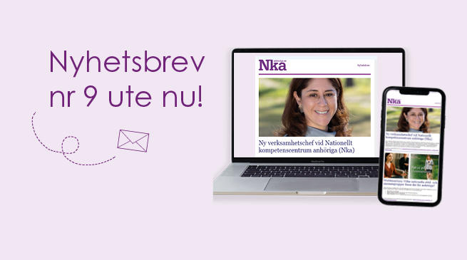 En dator och en mobil visar nyhetsbrevet.