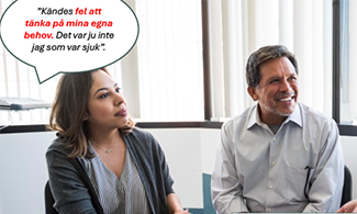 Två personer samtalar med en läkare