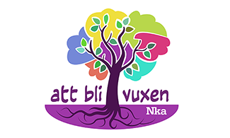 Illustration av träd med texten Att bli vuxen.