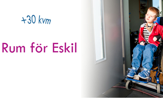 Eskil i sin rullstol.