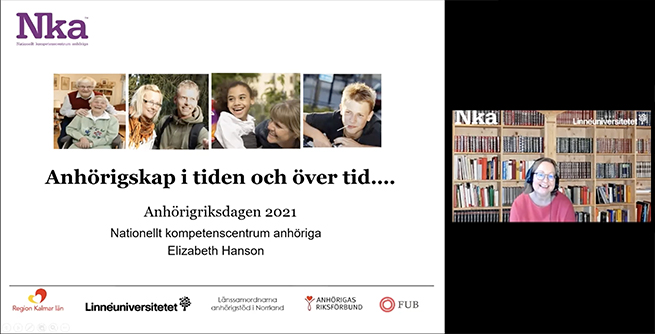 Elizabeth Hanson höll en presentation med rubriken "Anhörigskap i tiden och över tid".