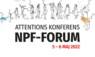 Banner med texten Attentions konferens NPF-FORUM, 5-6 maj 2022