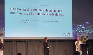 Elin Bondesson, barnsjuksköterska och Anna Missios, barnläkare på Lilla Erstagården