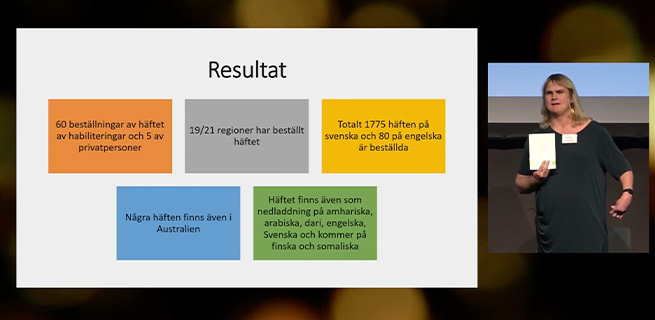 Bild på powerpoint och presentatör