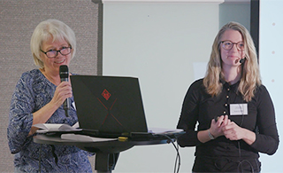 Ewa Candemo och Sanna Müller presenterar.