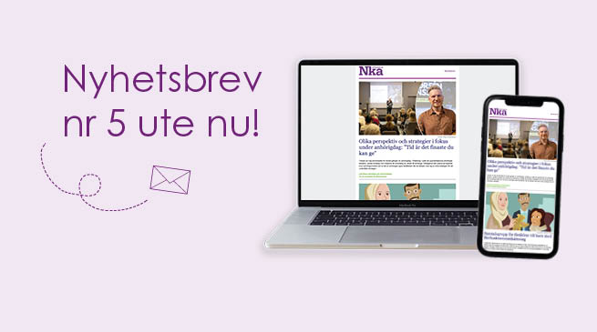 Nyhetsbrevet syns på en dator och en mobil.